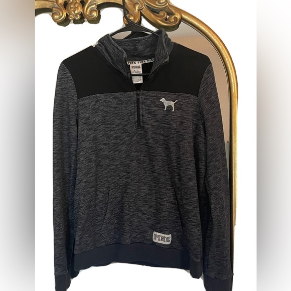 PINK Victoria's Secret Sweaters - Victoria's Secret Pink Womens Black Pullover Sweatshirt Size Medium